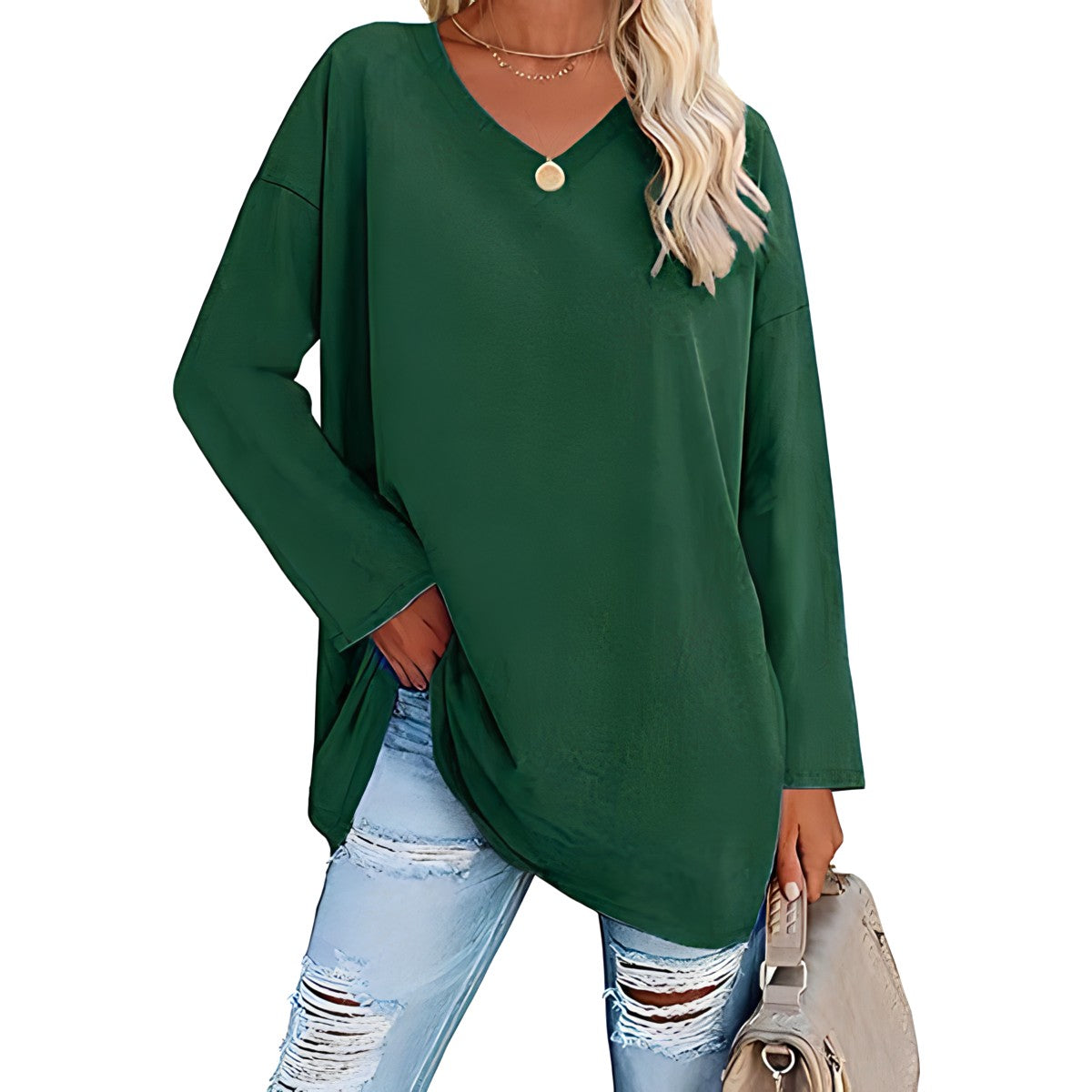 Wendy™ Long-sleeved jumper with V-neckline