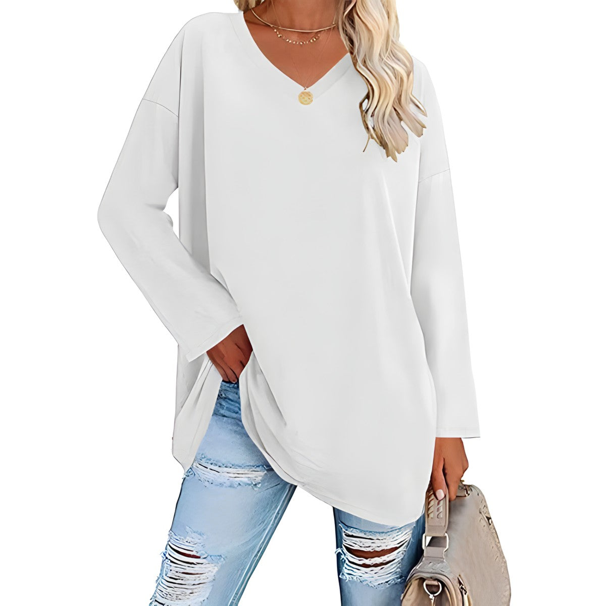 Wendy™ Long-sleeved jumper with V-neckline